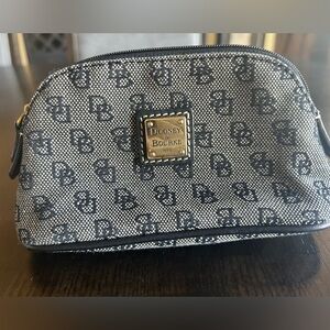 Dooney & Bourke Black and Cream Monogram Cosmetic Pouch EUC
